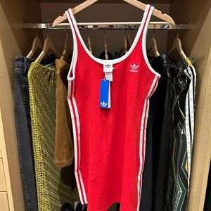 Adidas Scarlet Tank Dress with White Logo